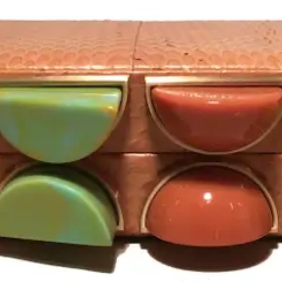 Tonya Hawkes Tan Faux Snakeskin Convertible Clutch with Marble Multicolor Studs - Picture 4 of 7